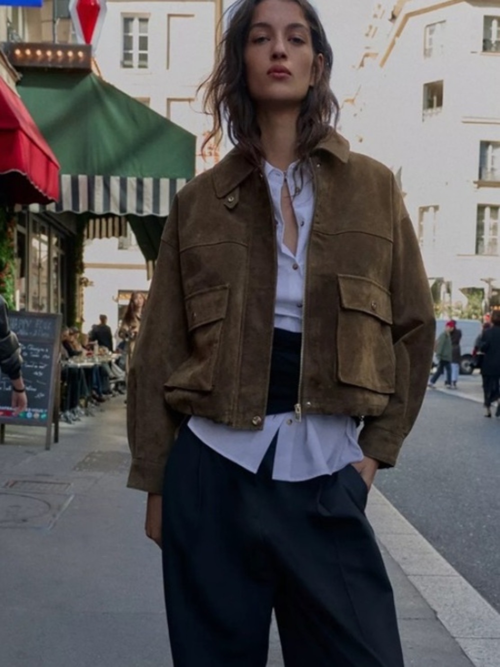 Zara NWT 100% leather bomber jacket 8073/253 - Picture 10 of 14